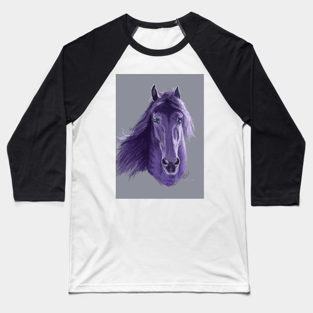 Purple Horse Baseball T-Shirt by KJL90